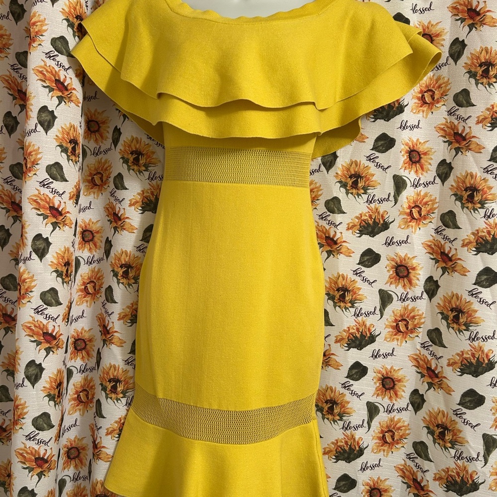 Chic Yellow Ruffle Midi Dress by Endless Rose